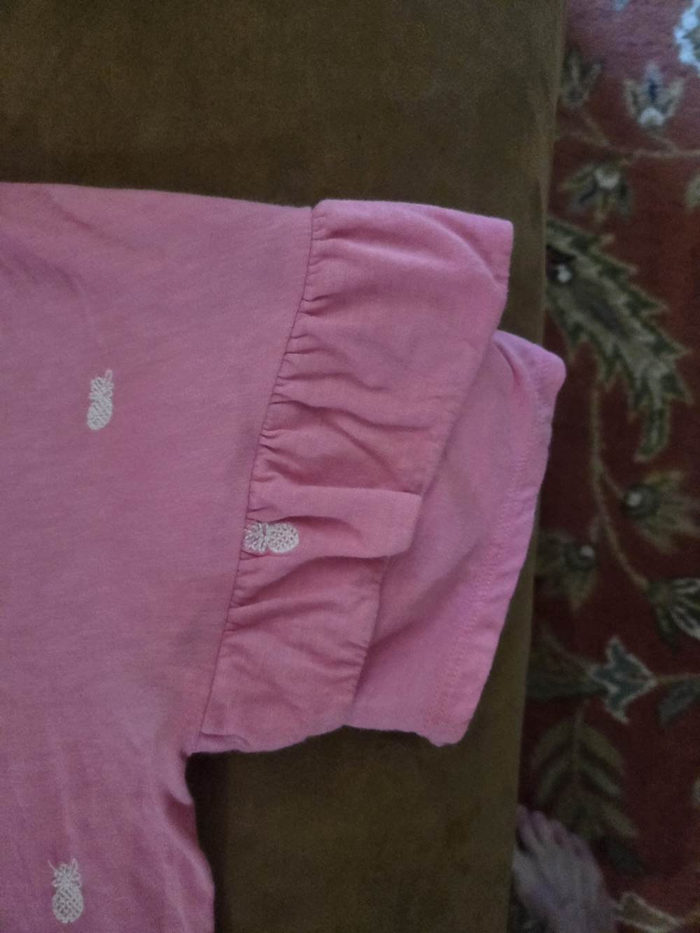 crown & ivy Pink Ruffle Sleeve Top with Multicolor Plaid Shorts - Picture 7 of 7